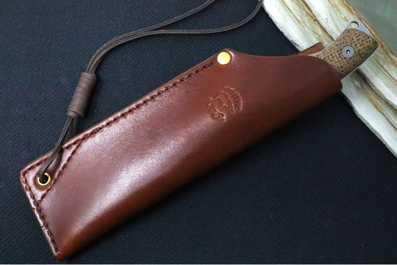 White River Camp Cleaver - Natural Burlap Micarta Handle WRCC55-BNA