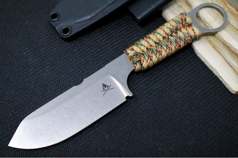 White River Knives 3.5" Firecraft  - Treestand Camo Paracord