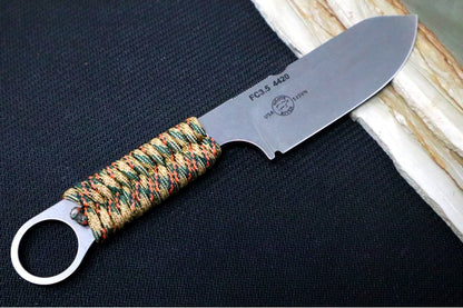 White River Knives 3.5" Firecraft  - Treestand Camo Paracord