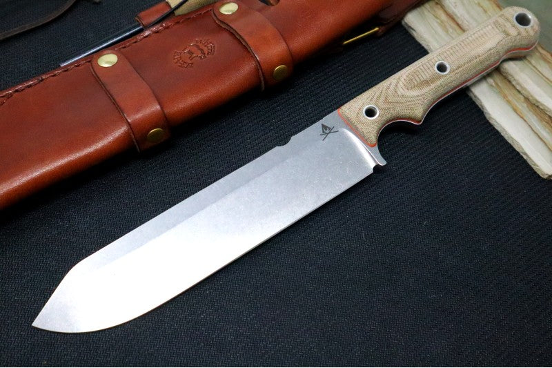 White River Knives 7" Firecraft - Leather Sheath & Micarta Handle