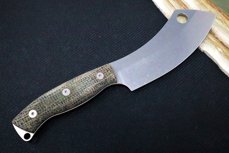 Black Burlap Micarta Handle Knife | White River Camp Cleaver | Northwest Knives 