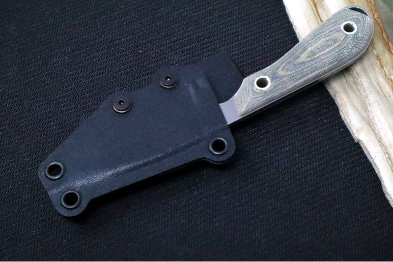 White River Knives Caper - Black & Olive Drab Linen Micarta Handle