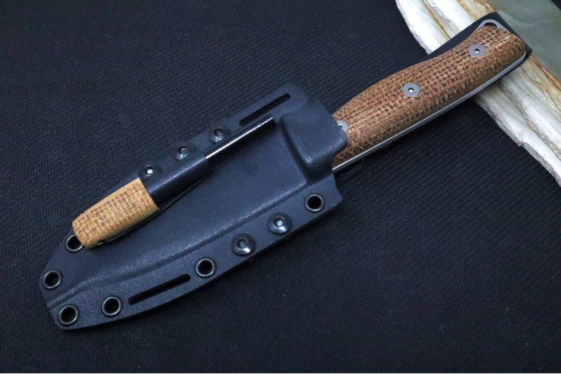 White River Ursus 45 Bushcrafter - Natural Burlap Micarta Handle / CPM-S35VN Blade WRUR45-BNA