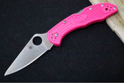Spyderco Delica - Flat Ground Pink Handle / Satin Blade - C11FPPNS30V - Northwest Knives