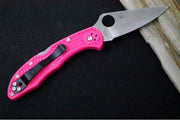 Spyderco Delica - Flat Ground Pink Handle / Satin Blade - C11FPPNS30V - Northwest Knives