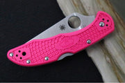 Spyderco Delica - Flat Ground Pink Handle / Satin Blade - C11FPPNS30V - Northwest Knives
