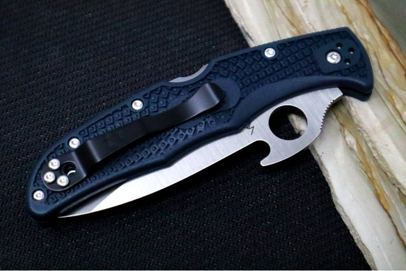 Spyderco Endura - Grey Handle / Satin Blade w/ Emerson Wave - C10PGYW