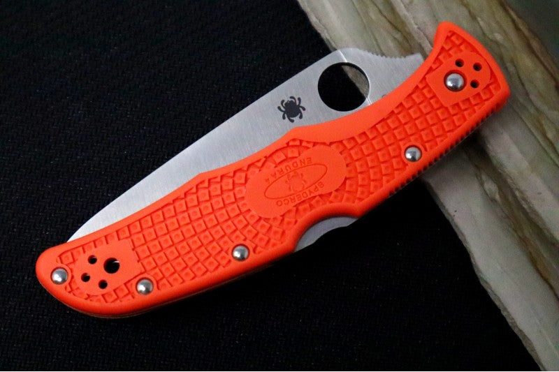 Spyderco Endura - Orange Handle / Satin Blade - C10FPOR