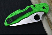 Spyderco Salt 2 - Green FRN Handle /  Serrated Leaf Shaped Style / Satin Blade - C88FSGR2 - Northwest Knives