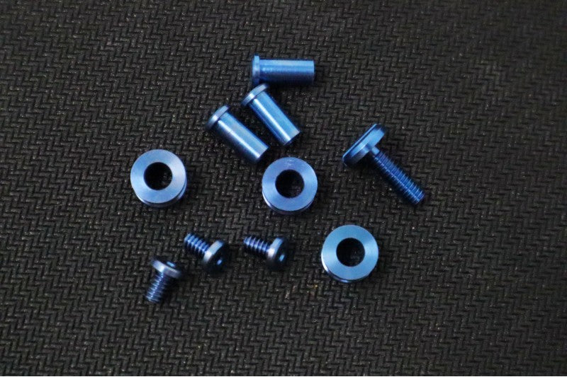 Hinderer Complete XM-18 3" Hardware Set - Stonewashed Blue Titanium