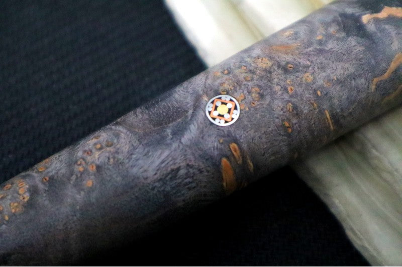 Miyabi Black - 9.5" Kiritsuke Knife - 133 Layered Damascus - Dyed Black Ash Maple Handle - Made in Seki City, Japan