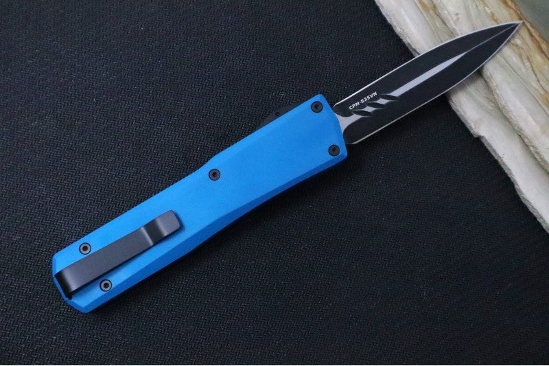 Axial Shift Automatic OTF - Blackwash Finish / Dagger Blade / Blue Anodized Aluminum Handle