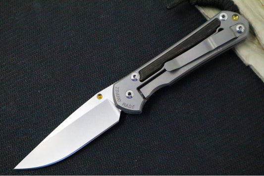 Chris Reeve Knives Small Sebenza 31 LEFT HAND - Drop Point Blade in CPM-S45VN / Bog Oak Inlay (A1)