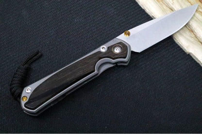 Chris Reeve Knives Small Sebenza 31 LEFT HAND - Drop Point Blade in CPM-S45VN / Bog Oak Inlay (A1)