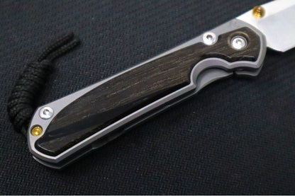 Chris Reeve Knives Small Sebenza 31 LEFT HAND - Drop Point Blade in CPM-S45VN / Bog Oak Inlay (A1)