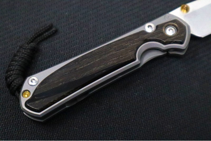 Chris Reeve Knives Small Sebenza 31 LEFT HAND - Drop Point Blade in CPM-S45VN / Bog Oak Inlay (A1) S31-1101 - Northwest Knives