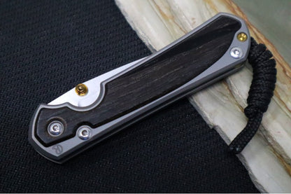 Chris Reeve Knives Small Sebenza 31 LEFT HAND - Drop Point Blade in CPM-S45VN / Bog Oak Inlay (A1)