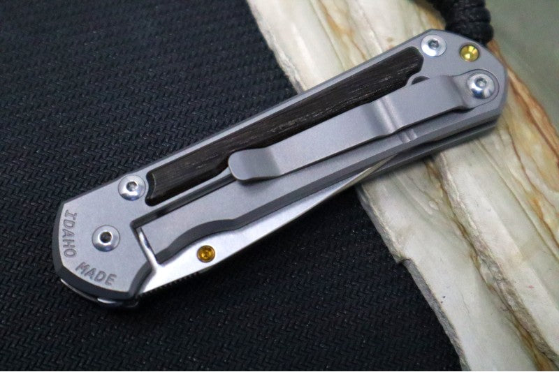 Chris Reeve Knives Small Sebenza 31 LEFT HAND - Drop Point Blade in CPM-S45VN / Bog Oak Inlay (A1) S31-1101