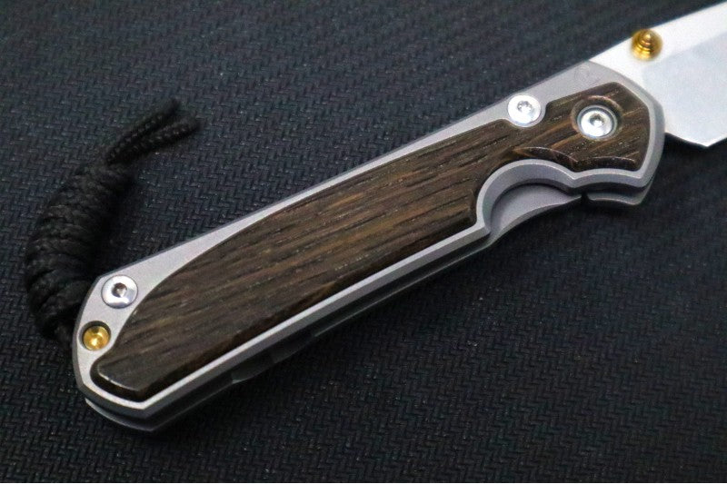 Chris Reeve Knives Small Sebenza 31 LEFT HAND - Drop Point Blade in CPM-S45VN / Bog Oak Inlay (A2) S31-1101