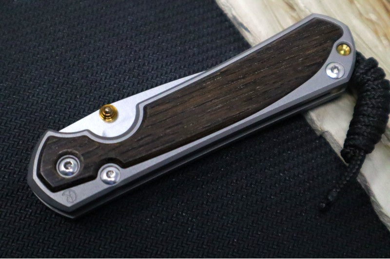 Chris Reeve Knives Small Sebenza 31 LEFT HAND - Drop Point Blade in CPM-S45VN / Bog Oak Inlay (A2) S31-1101 - Northwest Knives
