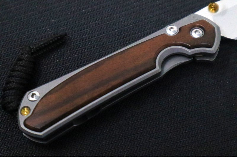 Chris Reeve Knives Small Sebenza 31 LEFT HAND - Drop Point / Macassar Ebony Inlay (A2) S31-1117