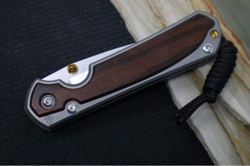 Chris Reeve Knives Small Sebenza 31 LEFT HAND - Drop Point / Macassar Ebony Inlay (A2) S31-1117