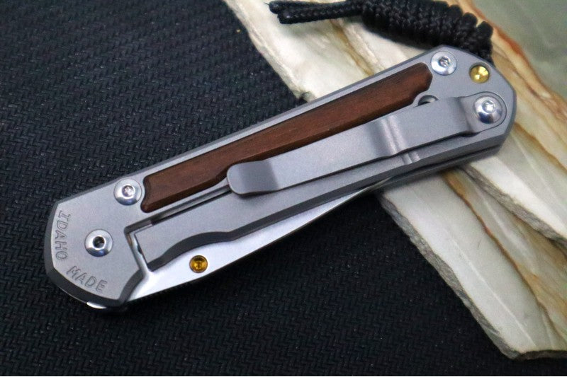 Chris Reeve Knives Small Sebenza 31 LEFT HAND - Drop Point / Macassar Ebony Inlay (A2) S31-1117