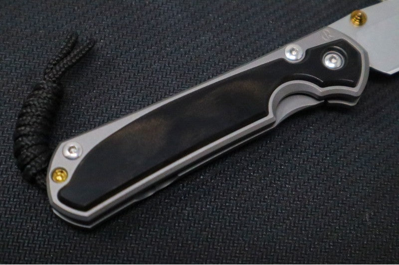Chris Reeve Knives Small Sebenza 31 LEFT HAND - Drop Point / Macassar Ebony Inlay (A1) S31-1117