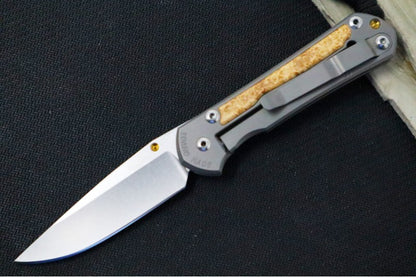 Chris Reeve Knives Small Sebenza 31 LEFT HANDED - Drop Point / Box Elder Inlay (A1)