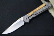 Chris Reeve Knives Small Sebenza 31 LEFT HANDED - Drop Point / Box Elder Inlay (A1) S31-1109 - Northwest Knives