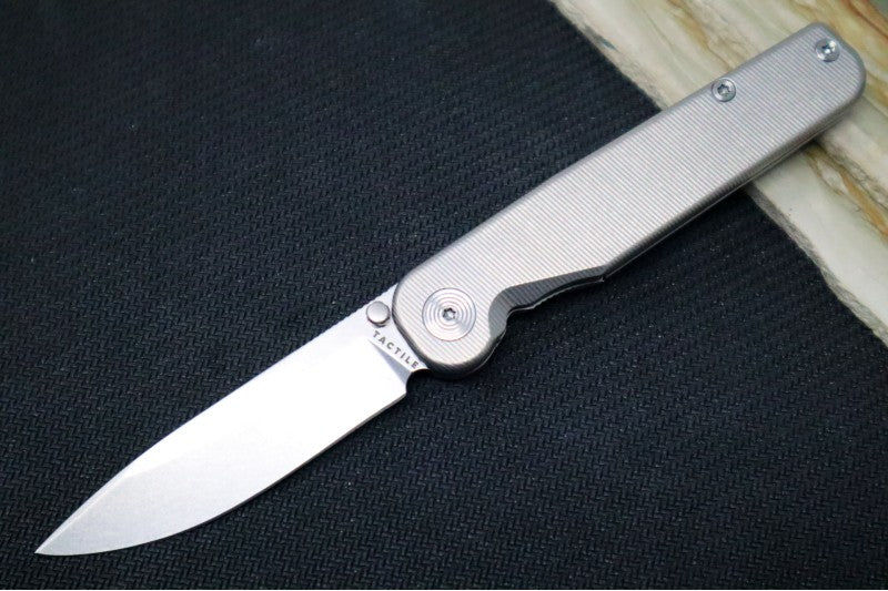 Tactile Turn Rockwall Thumbstud - Titanium Handle / Magnacut Steel / Drop Point Blade