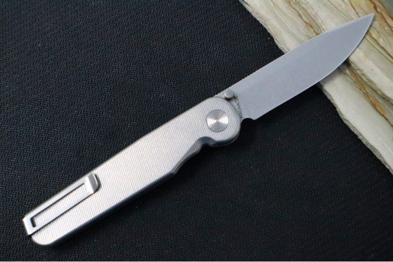 Tactile Turn Rockwall Thumbstud - Titanium Handle / Magnacut Steel / Drop Point Blade