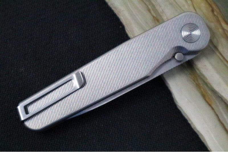 Tactile Turn Rockwall Thumbstud - Titanium Handle / Magnacut Steel / Drop Point Blade