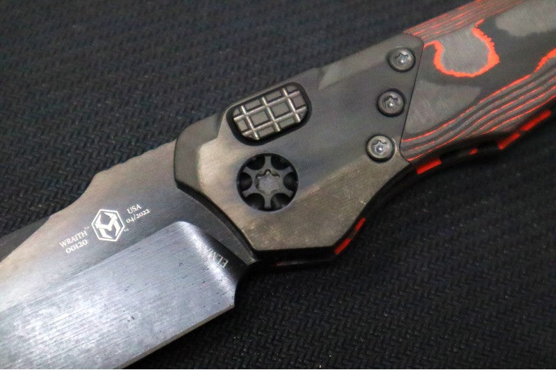 Heretic Knives Wraith Auto - DLC Two-Toned Finish / Tanto Blade / Orange Camo Carbon Fiber H000-6A-ORCF