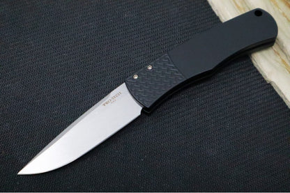 Pro Tech "Whiskers" Auto - Black Aluminum Handle / Stonewash Finish / 154-CM Steel / Drop Point Blade BR-1.3