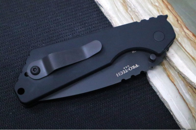 Pro Tech Strider SnG - Black Aluminum Handle / Black Blade 2403