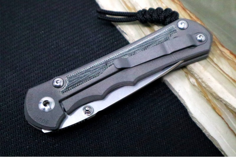 Chris Reeve Knives Large Inkosi LEFT HAND - Drop Point - Black Micarta LIN-1013