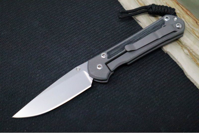 Chris Reeve Knives Small Sebenza 31 LEFT HAND - Drop Point / Black Canvas Micarta Inlay S31-1201