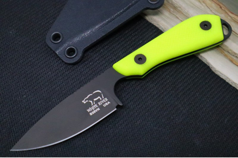 White River Knives Backpacker Pro - Hi-Vis G10 Handle / CPM-S35VN / Black IonBond Coating WRM1-THV-CBI - Northwest Knives