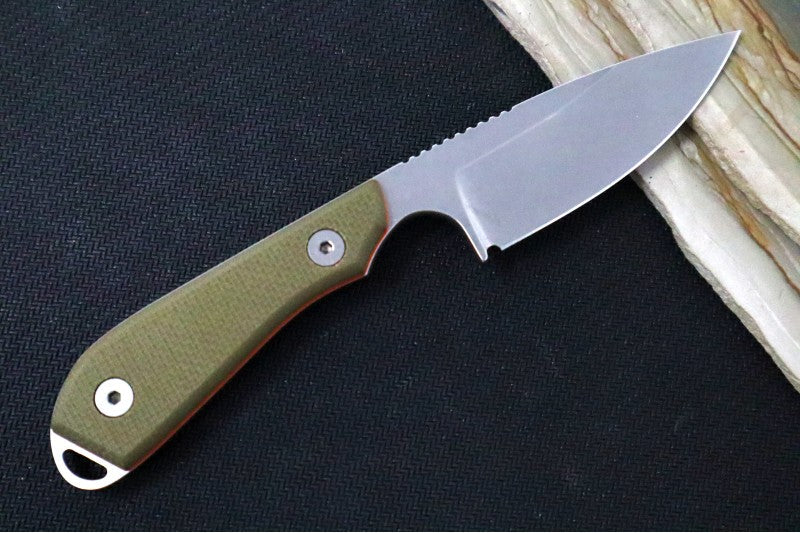 White River Knives Backpacker Pro - CPM-S35VN Steel / Orange & OD Green G10 Handle WRM1-TGO