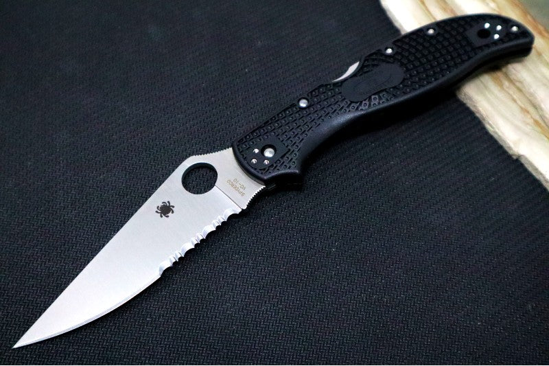 Spyderco Stretch 2 XL Lightweight - Black FRN Handle / Satin Partial Serrated Blade / VG-10 Steel - C258PSBK - Northwest Knives