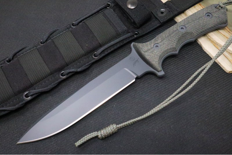 Chris Reeve Knives Green Beret 7" Fixed Blade - Plain Edge Blade - Black GB7-1000