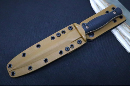 Spartan Blades V-14 Fixed Blade - FDE Blade / Black Handle Scales / FDE Kydex Sheath SB27DEBKKYTN