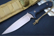 Spartan Blades Difensa Fixed Blade - Flat Dark Earth Blade / Black Handle Scales / Tan Nylon Sheath SB19DEBKNLTN - Northwest Knives