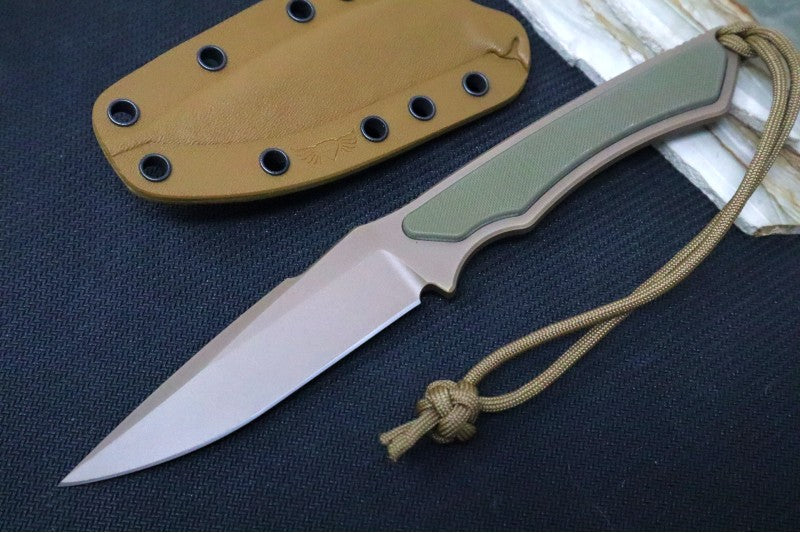 Spartan Blades Phrike Fixed Blade - Flat Dark Earth Blade / Green G10 Handle / Tan Kydex Sheath SB17DEGRKYTN