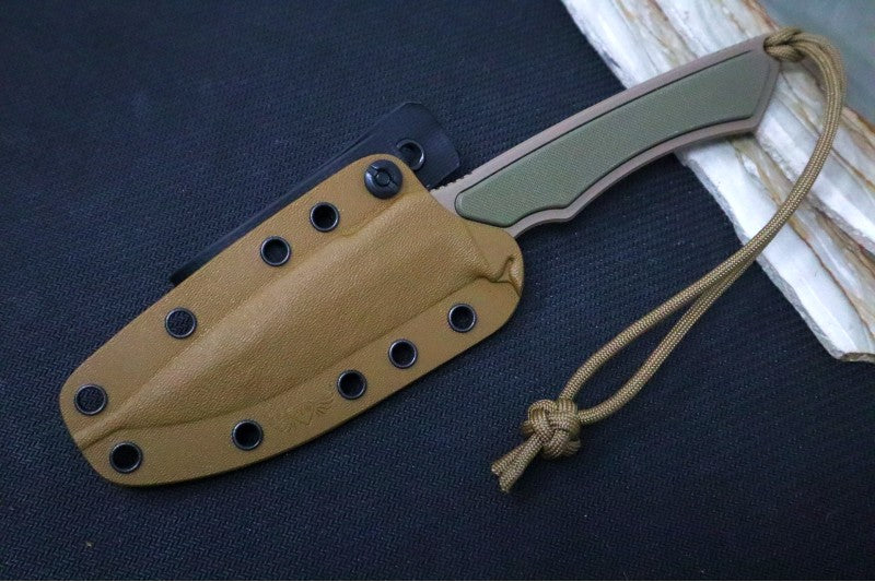 Spartan Blades Phrike Fixed Blade - Flat Dark Earth Blade / Green G10 Handle / Tan Kydex Sheath SB17DEGRKYTN
