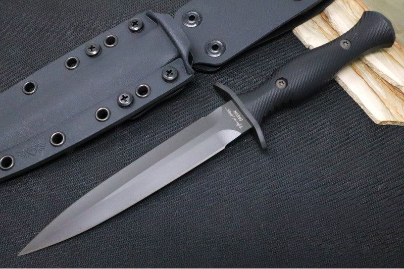 Spartan Blades Harsey Fixed Blade - Black Dagger Blade / Black Kydex Sheath SB49BKBKKYBK