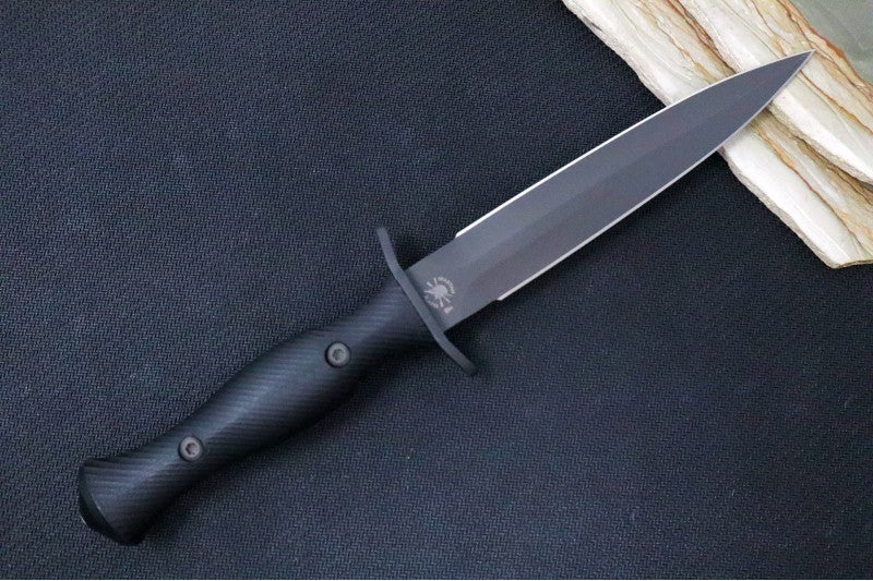 Spartan Blades Harsey Fixed Blade - Black Dagger Blade / Black Kydex Sheath SB49BKBKKYBK