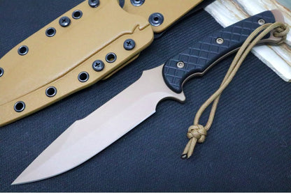 Spartan Blades Horkos Fixed Blade - FDE Blade / Black Micarta Handle / Tan Kydex Retention Sheath SB4DEBKKYTN