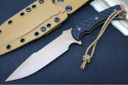 Spartan Blades Horkos Fixed Blade - FDE Blade / Black Micarta Handle / Tan Kydex Retention Sheath SB4DEBKKYTN - Northwest Knives